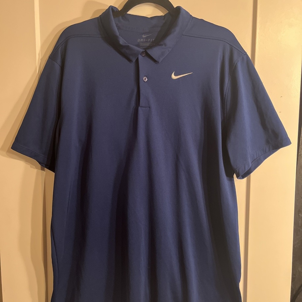 Nike Dri Fit Men's Polo Golf Shirt Blue Size XL